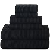 ecolook 6-Piece Waffle Weave Towel Set, 100% Cotton, Lightweight, Absorbent & Quick-Drying, 2 Bat...