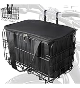 Bike Basket Front, Folding Bicycle Basket with Removable Waterproof Liner Bag,Quick Release Desig...