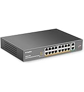MokerLink 16 Port PoE Switch with 2 Gigabit Uplink Ethernet Port, 250W High Power, Support IEEE80...