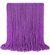 SHAOQINLIN 100 Pcs 33 Inch Metallic Bead Necklaces, Mardi Gras Beads Necklace St. Patrick's Day B...