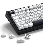 XVX PBT Keycaps 145 Keys, Black and White Japanese Keycaps Dye-Sublimation, MOA Profile Custom Ke...
