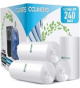 Small Trash Bags CCLINERS 1.2 Gallon 240 Small Clear Garbage Bags Mini Bathroom 1 Gallon Trash Ba...