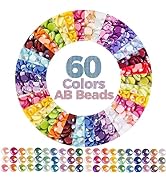 60 Colors AB Diamond Painting Beads Diamond Dots for Diamond Painting Accessorie, Round Sparkle A...