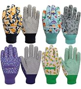 MSUPSAV 4 Pairs Kids Gardening Gloves,Garden Gloves Kid,Yard Work Gloves for Toddlers,Gifts,Cute ...