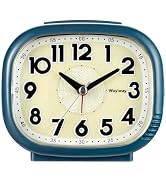 Wuyiway Vintage Retro Analog Alarm Clock, Battery Operated, Silent No Ticking, Glow in Dark Dial,...