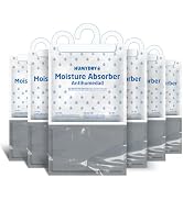 HUMYDRY Hanging Moisture Absorber for Closets, Pack of 6 Unscented 15.9 Oz Dehumidifier Bags, Non...