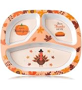 R HORSE 3 Section Thanksgiving Platter Gift, Turkey Serving Tray | Thanksgiving Melamine Platter,...