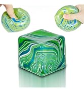 Puffwize Veined Cube Squishy Toy, Stress Relief and Anxiety Fidget Toy, Ice Cube Squishy Sensory ...