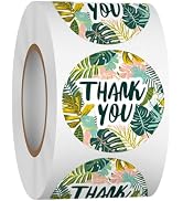 Louise Maelys 500 Pcs Thank You Stickers Roll, 1.5 Inch Tropical Plants Holiday Stickers for Kids...