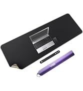 VYAAA Cork & PU Leather Desk Mat, 51"×19.6" Computer Desk Mat, Keyboard Mouse Pad, Office Desk Ma...