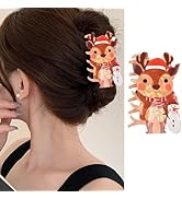 1Pack Reindeer & Snowman Christmas Claw Clips - Strong Hold No-Slip Design for Thick/Thin Hair - ...