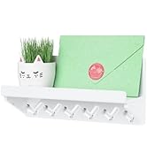 WINFFOR Key Holder Wall Mount - Decorative Key and Mail Holder with Shelf Acrylic Key Hooks for H...