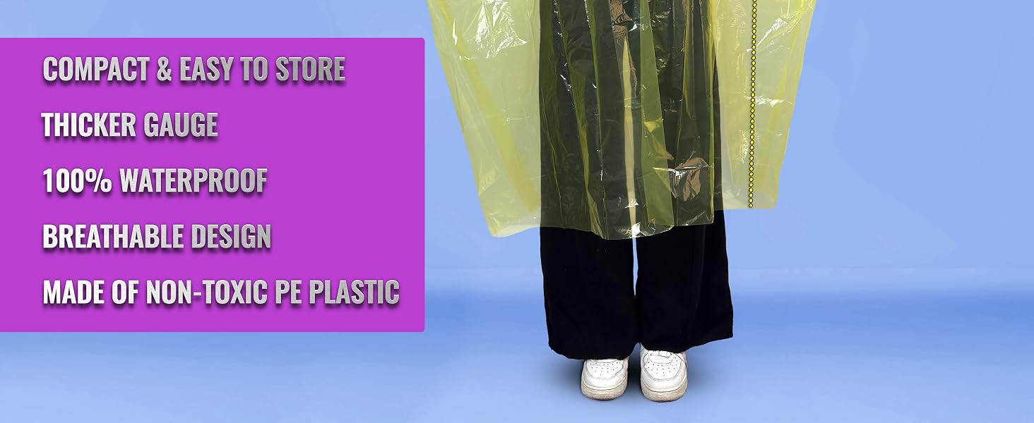 Clear Yellow thick Poncho