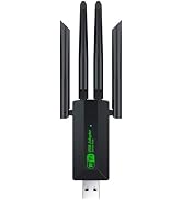 HAOQUOOU wireless USB WiFi adapter for PC: USB 3.0 quick connection, 1200Mbps 5G/2.4G dual band 4...