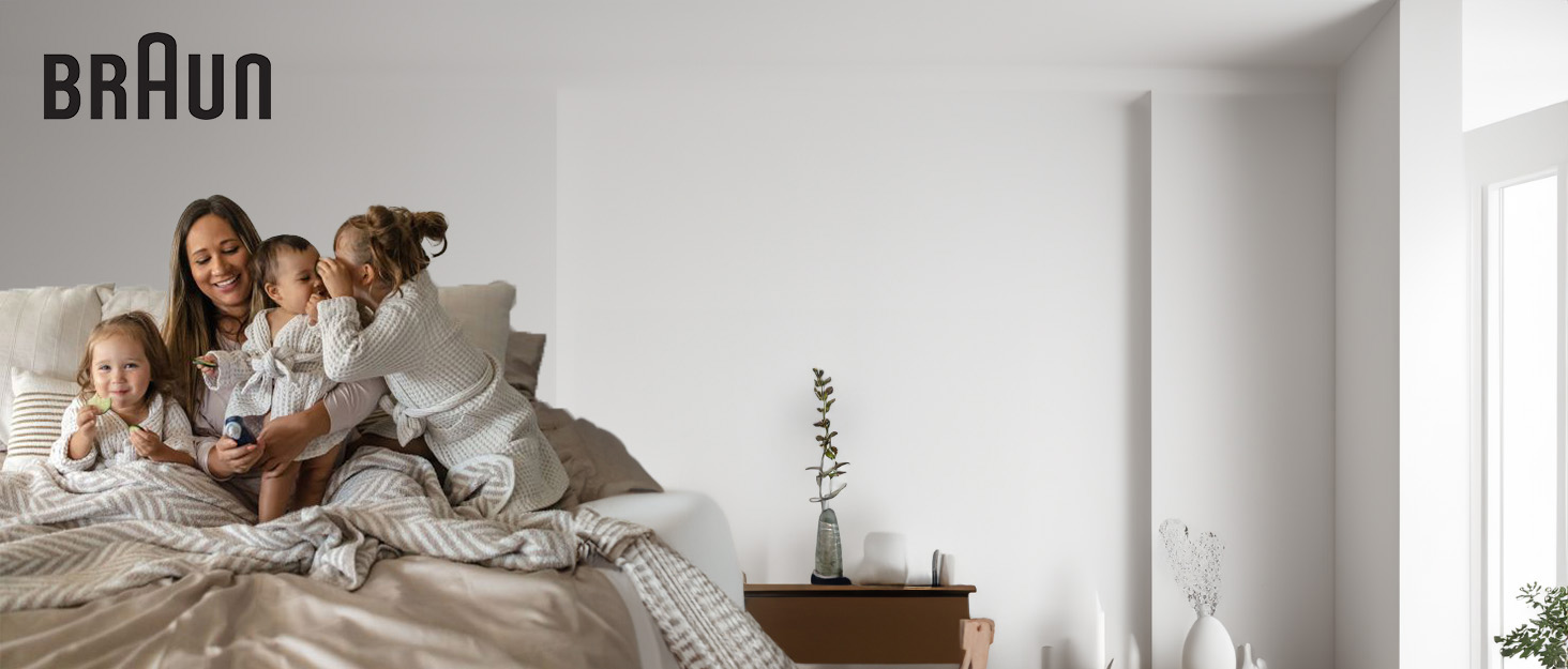 Mom with children in bedroom