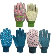 MSUPSAV 3 Pairs Kids Gardening Gloves,Garden Gloves for Children,Yard Work Gloves,Gifts,Cute Patt...