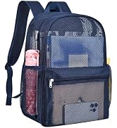 Paxiland Mesh Backpack Lightweight See Through Backpack for Commuting Swimming Travel Beach Outdo...