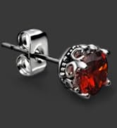 Red Stud Earrings, Hypoallergenic Stainless Steel Cubic Zirconia Earrings