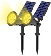 T-SUN Solar Spot Lights Outdoor, 7 LED Solar Landscape Spotlights Wall Lights Auto ON/Off Waterpr...