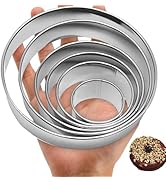 6 Pcs Stainless Steel Round Cookie Cutter Set (2, 3, 3.5, 4, 5, 6 Inch),Multi-Size Circle Cutters...
