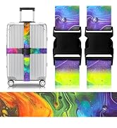 Gutsdoor Luggage Straps for Suitcases Adjustable Travel Belt, Connector Holds Suitcase Bright Col...