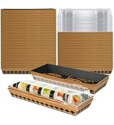 DTFMZOV 50 Pack Sushi Containers with Lid, 8.5 x 3.5x1.7 Inch Sushi Boxes To Go, Disposable Take ...