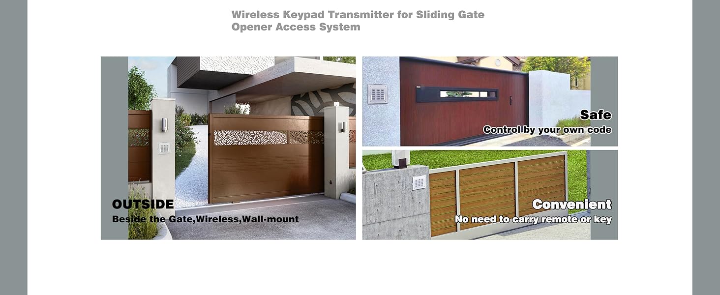 keypad for gate access system safety security property wall mount dulplicator remote control