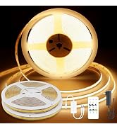 AUZIWE COB LED Strip Lights 65.6ft, LED Lights Warm White 2700K Strip Lights with Remote& App, Di...