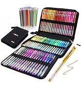 ZSCM Gel Pens for Adult Coloring Books, Glitter Neon Gel Pens Set Include 60 Colors Gel Marker Pe...