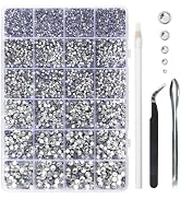 Crystal Hotfix Rhinestones Multi Sizes Kit, 14400 pcs Heat Fix Rhinestone for Bedazzling Clothes ...