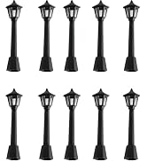 aoukoslt 10PCS Mini Street Light Model Railway Train Lamp Miniature Plastic Village Pathway Lante...