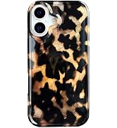 J.west Compatible with iPhone 17 Case,Luxury Translucent Clear Vintage Leopard Print Hard Cover f...