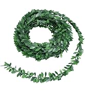 FAVOMOTO 7.5m Artificial Vines Greenery Garland, Fake Hanging Green Leaves Foliage Plants Decorat...