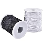 Elastic String for Bracelets, 2 Rolls 1 mm Sturdy Stretchy Elastic Cord for Jewelry Making, Neckl...