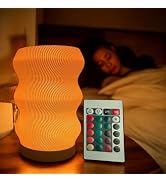 Wave Table Lamp - Modern Bedside Light for Bedroom, Desk, Nightstand, or Office - Mood Lighting L...