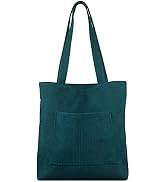 Kememo Corduroy Tote Bag with Zip, Shoulder Bag Women's Hobos Handbags Large Capacity Shopping Ba...