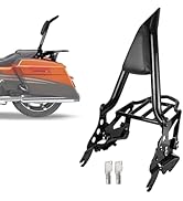 DSISIMO Detachable Passenger Backrest Sissy Bar Luggage Rack 4 Point Docking Hardware Rotary Dock...