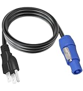 Yubunt 3-Prong NEMA 5-15P to PowerCON Cable 20A 3 Pin PowerCon Input Connector to NEMA 5-15P Conn...