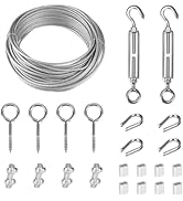 TooTaci 1/16 Wire Rope Kit, 50ft Vinyl Coated Stainless Steel Cable, 7x7 Strand Tension Cable for...
