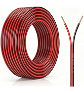 14 Gauge Wire 50FT, 14 AWG Red and Black 2 Conductor Speaker Wire Copper Clad Aluminum Automotive...
