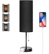 Dott Arts 18" Table Lamp for Bedroom, 3-Color Bedside Lamps with Pull Chain, Bedroom Table Lamps ...