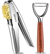 ZIGNTY Premium Kitchen Tool Kit, Stainless Steel Garlic Press + Ultra Sharp Y Shaped Wooden Peele...