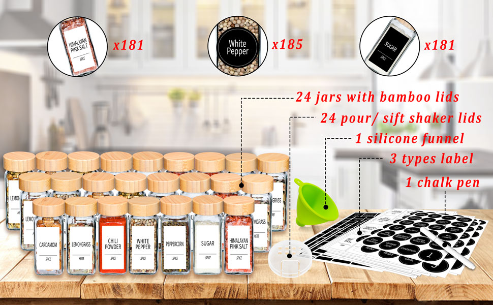 24 spice jars