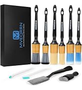 10PCS Car Detailing Brush Set,Boars Hair Car Cleaning Detail Brush kit,Ultra Soft No Scratch Car ...