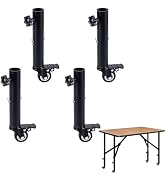 twinklemon 4PCS Table Leg Extenders with Casters Heavy Duty Metal Furniture Legs 2-Levels Height ...