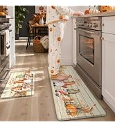 KIMODE Fall Kitchen Mats Anti Fatigue, Halloween Decorations Indoor Rugs for Kitchen Floor, Padde...