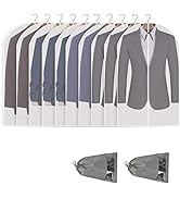 Perber Hanging Garment Bag Lightweight Full Zipper Suit Bags (Set of 10) Clear Garment Bags, PEVA...