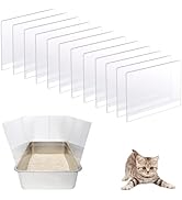 YOILES 12Pcs Cat Litter Box Pee Shields,Transparent Easy Clean Litter Box Splash Guard for Open T...