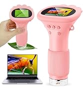 Kids Magnifying Glass, 2.0 Inch Digital Screen Mini Pocket Microscope for Bug - 200x Zoom Handhel...