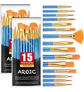 AROIC Acrylic Paint Brush Set, 30 pcs Nylon Hair Paint Brushes for All Purpose Oil Watercolor Fac...